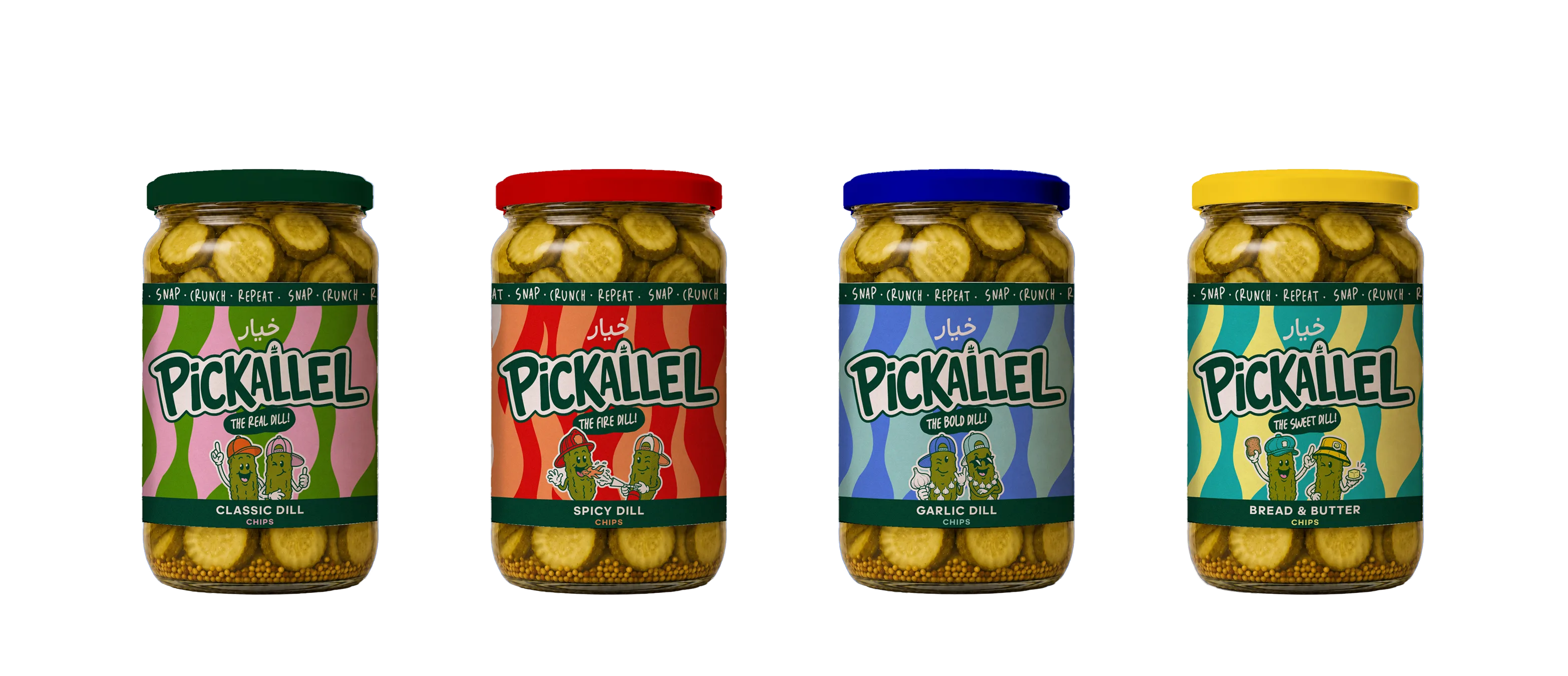 Pickallel Variety 4-Pack Pickle Chips - 370ml